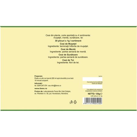 Pachet Ceai de plante, 120 plicuri, Fares 624045