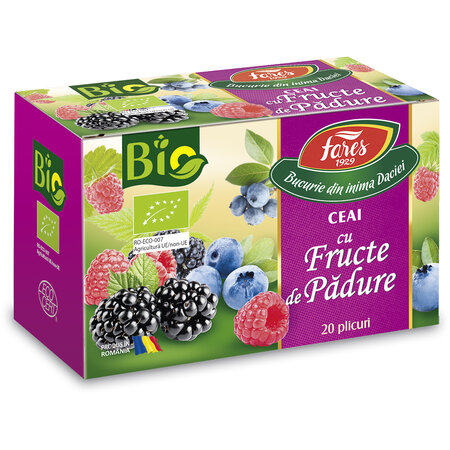 Ceai eco cu fructe de padure, 20 plicuri, Fares