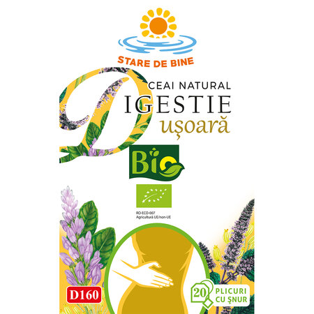 Ceai Bio Digestie Usoara D160, 20 plicuri, Fares 604366