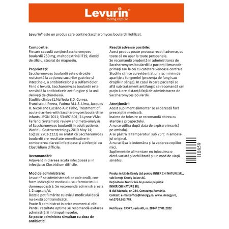 Probiotic Levurin, 250 mg, 12 capsule, Innergy 705965