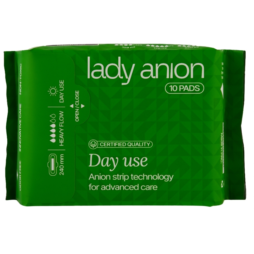Absorbante 4 picaturi Day Use 240mm, 10 bucati, Lady Anion