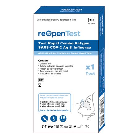 Test Rapid Combo Gripa si Antigen SARS-COV-2 Ag, 1 bucata, Montana Med