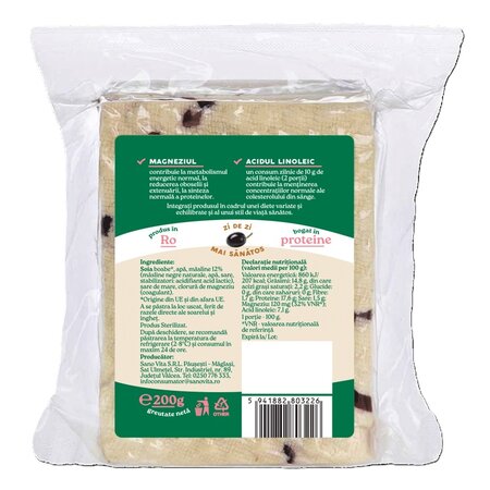 Tofu Plus cu masline, 200 g, Sanovita 728924