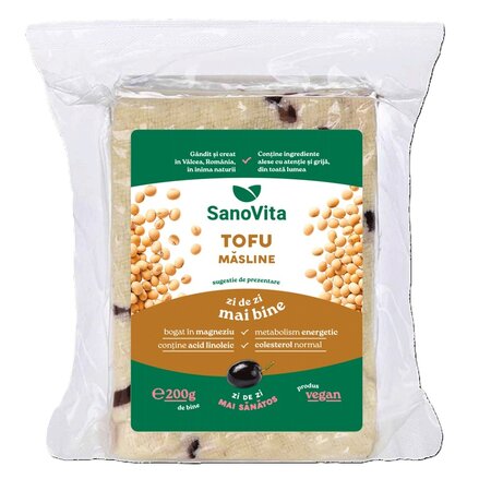 Tofu Plus cu masline, 200 g, Sanovita