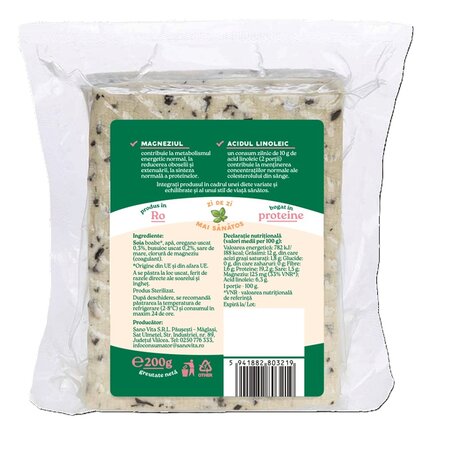 Tofu Plus cu busuioc si oregano, 200 g, Sanovita 728927