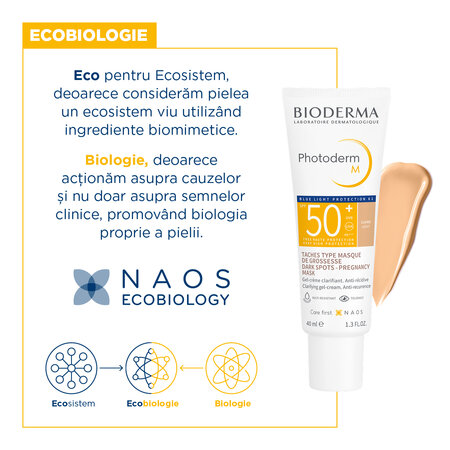 Gel-crema corectoare cu SPF 50+ deschis Photoderm M, 40 ml, Bioderma 736606