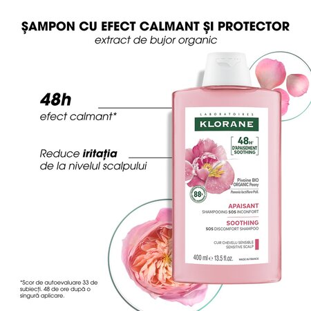 Sampon cu extract de bujor bio, 400 ml, Klorane 672124