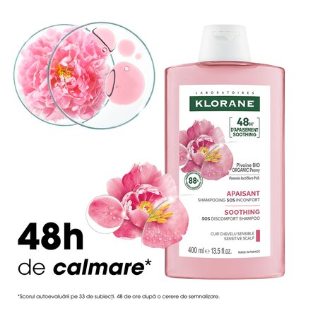 Sampon cu extract de bujor bio, 400 ml, Klorane 672125