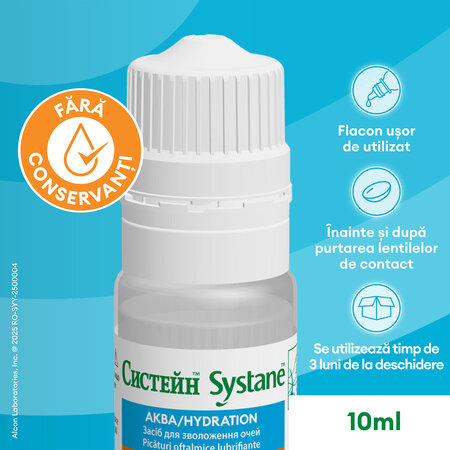 Picaturi oftalmice fara conservanti Systane Hydration, 10 ml, Alcon 756084