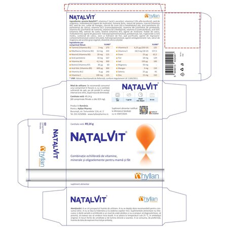Pachet Natalvit, 60 + 60 comprimate, Hyllan 702950