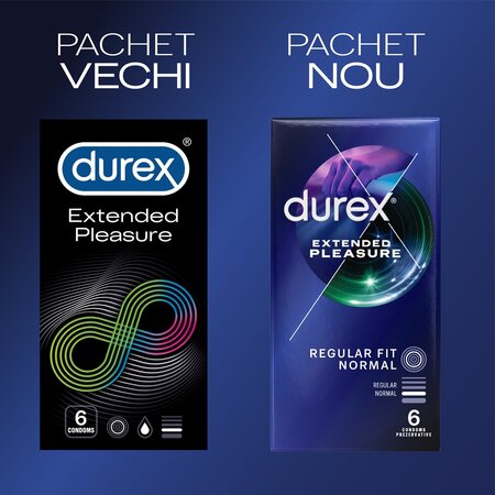 Prezervative Extended Pleasure, 6 bucati, Durex 606474