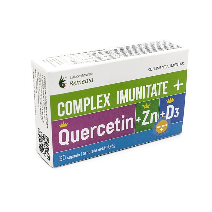 Complex Imunitate Quercitin + Zn + D3, 30 capsule, Remedia