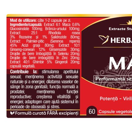 Tonic sexual pentru barbati Man, 60 capsule, Herbagetica 689052