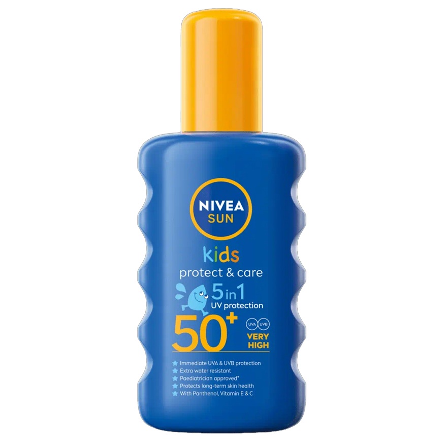 Spray colorat cu protectie solara SPF 50+ pentru copii Protect & Care, 200 ml, Nivea Sun