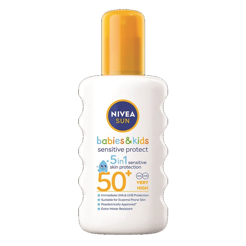 Spray de protectie solara pentru copii SPF 50+ Sensitive Protect, 200 ml, Nivea