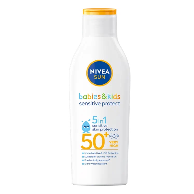 Lotiune de protectie solara pentru copii SPF 50+ Sensitive Protect, 200 ml, Nivea Sun