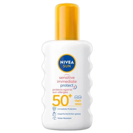 Spray pentru protectie solara SPF 50+ Allergy Sensitive Protect, 200 ml, Nivea Sun