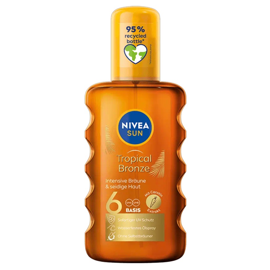Ulei spray pentru plaja cu SPF 6 Tropical Bronze, 200 ml, Nivea Sun