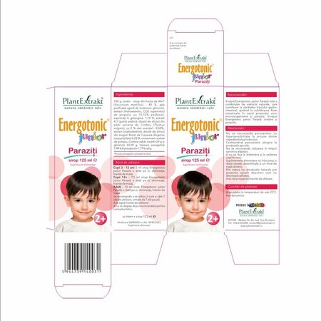 Sirop Energotonic Junior Paraziti, 125 ml, Plant 732800