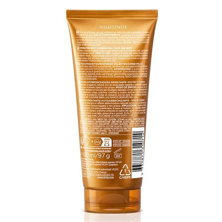 Lapte hidratant autobronzant pentru fata si corp Capital Soleil, 100 ml, Vichy 550209