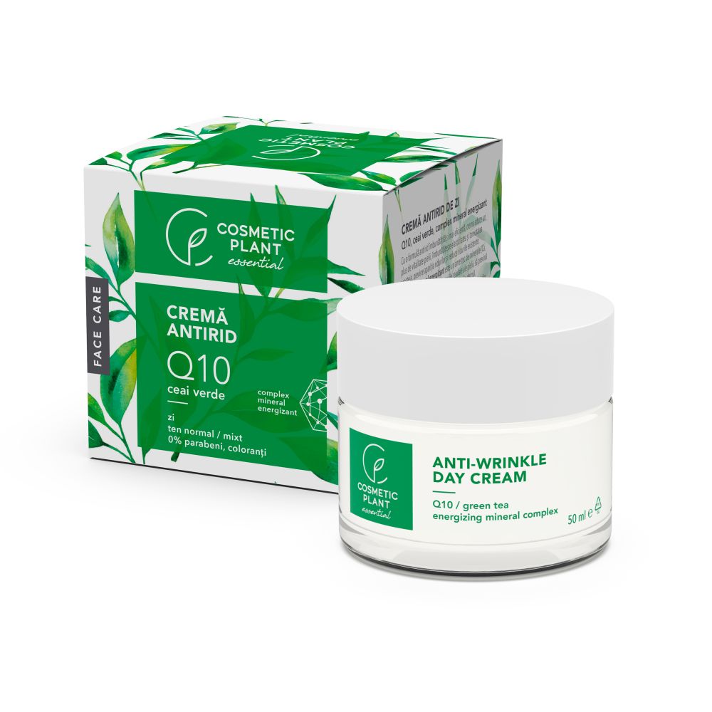 Crema antirid de zi cu ceai verde si complex mineral energizant, 50 ml, Cosmetic Plant