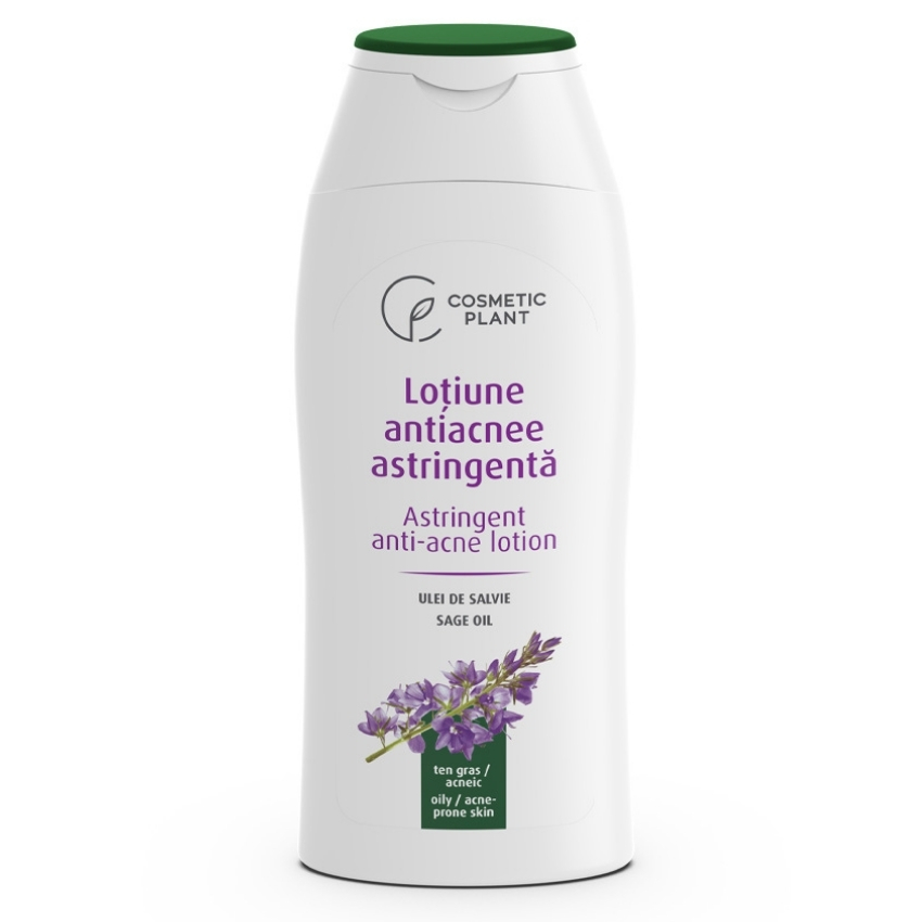 Lotiune antiacnee astringenta cu ulei de salvie Essential, 200 ml, Cosmetic Plant