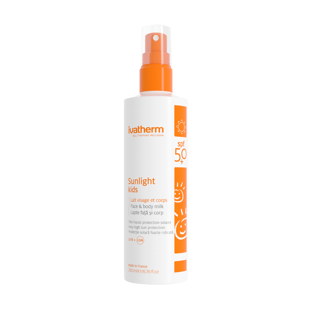 Lapte pentru copii cu protectie solara SPF 50+ Sunlight, 200 ml, Ivatherm