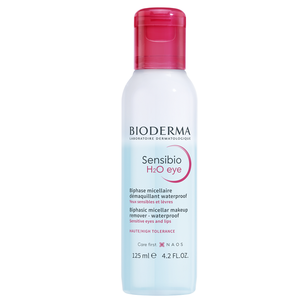 Apa micelara bifazica pentru ochi si buze Sensibio H2O, 125 ml, Bioderma