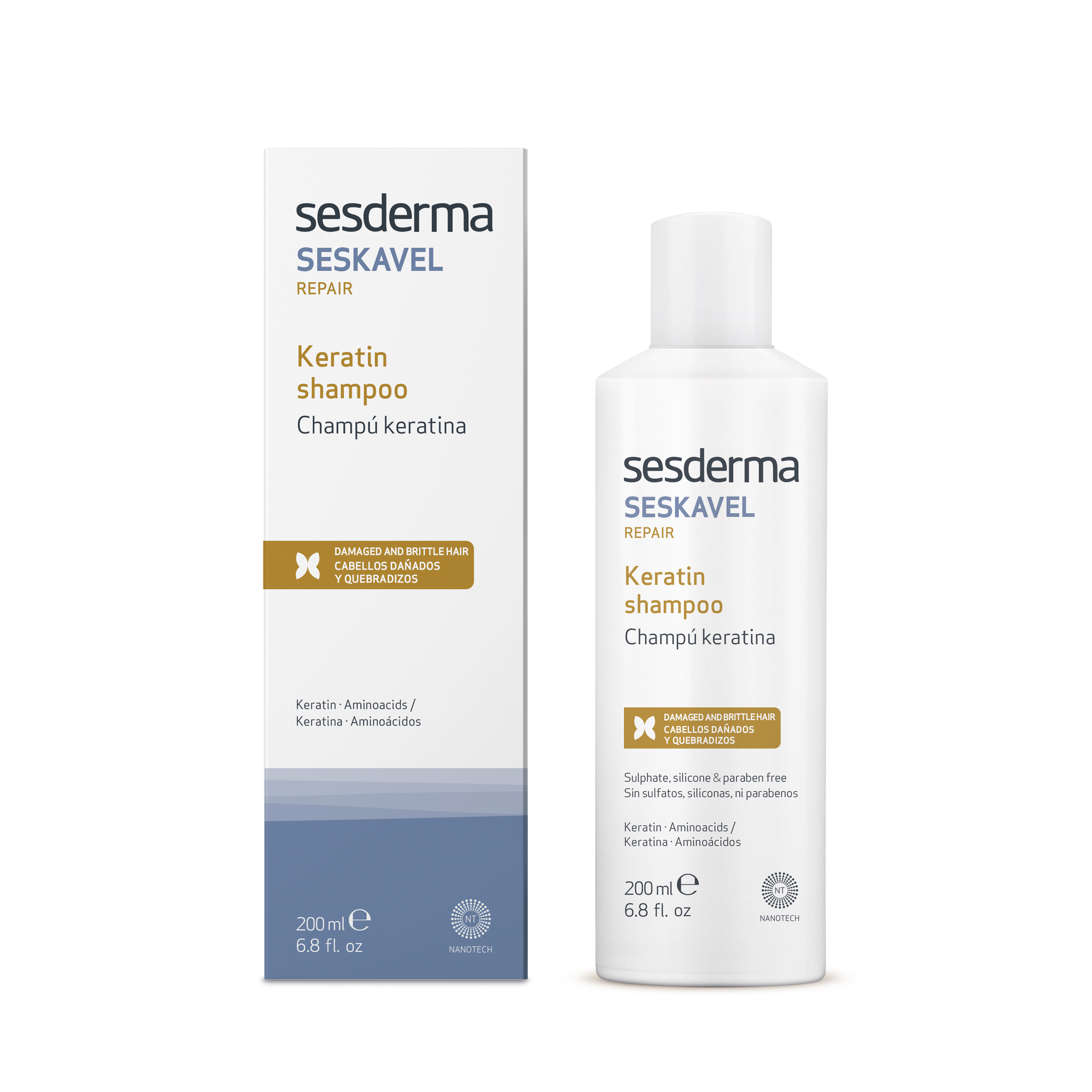 Sampon cu keratina Seskavel, 200 ml, Sesderma