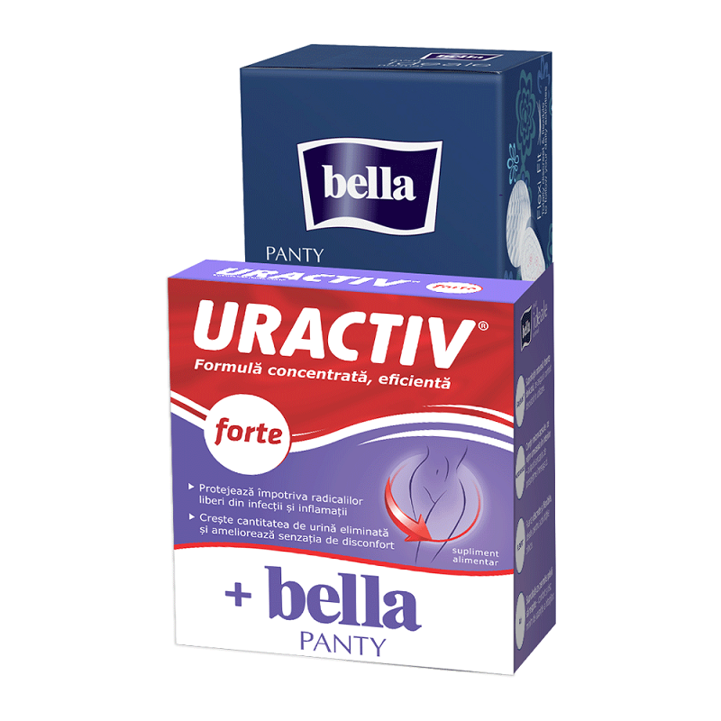 Pachet Uractiv Forte, 10 capsule + Bella Panty Ideale, 28 bucati, Terapia