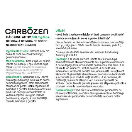 Carbozen, 500 mg, 30 capsule, Rotta Natura 598200