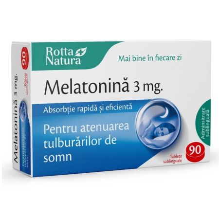 Melatonina, 3mg, 90 tablete sublinguale, Rotta Natura