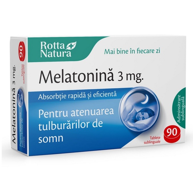 Melatonina, 3 mg, 90 tablete, Rotta Natura