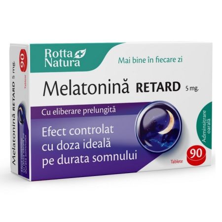 Melatonina Retard, 5 mg, 90 tablete, Rotta Natura