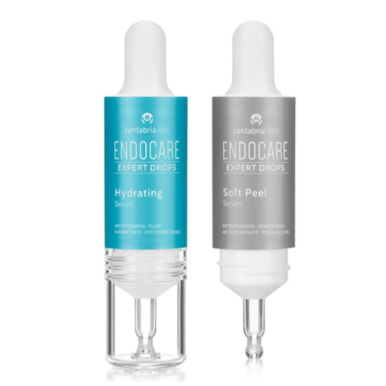 Set ser pentru hidratare cu efect de umplere + ser pentru retexturizare si uniformizare Expert Drops Endocare, 2 x 10 ml, Cantabria Labs