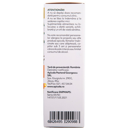 Tinctura de propolis purificat 95%, 50 ml, Albina Carpatina 723347