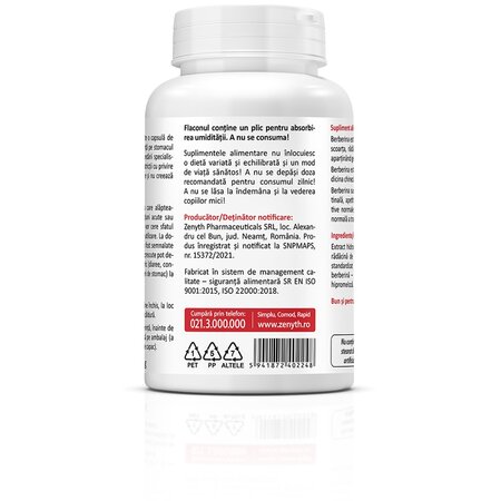 Berberine, 500 mg, 60 capsule, Zenyth 699768