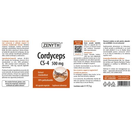 Cordyceps CS-4, 500 mg, 60 capsule, Zenyth 700701