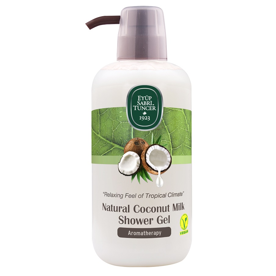 Gel de dus cu lapte natural de nuca de cocos, 600 ml, Eyup Sabri Tuncer