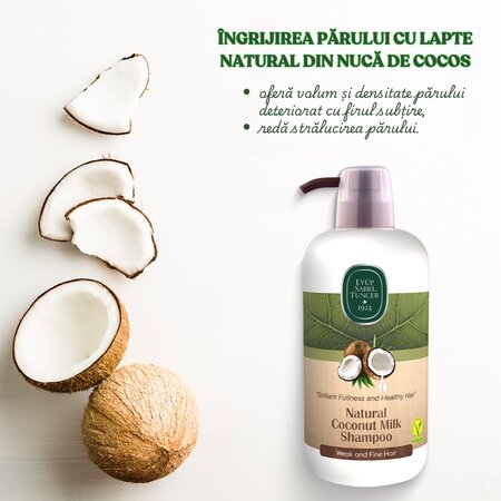 Sampon cu lapte natural de nuca de cocos, 600 ml, Eyup Sabri Tuncer 614910