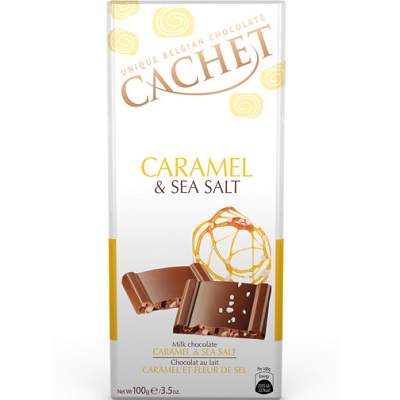 Ciocolata cu lapte, sare de mare si caramel, 100 g, Cachet