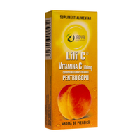 Vitamina C 100 mg cu aroma de piersica pentru copii Lili C, 100 mg, 30 comprimate, Adya Green Pharma
