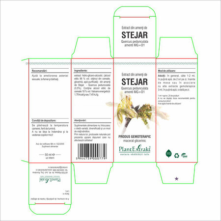 Extract din amenti de stejar, 50 ml, Plant Extrakt 734523
