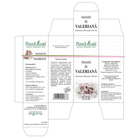 Tinctura de Valeriana, 30 ml, Plant Extrakt 738617
