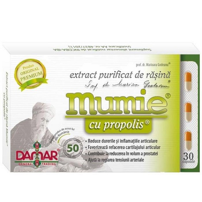 Mumie cu Propolis Extract purificat de rasina, 30 capsule, Damar General Trading