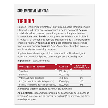 Tiroidin, 30 capsule, Parapharm 690248