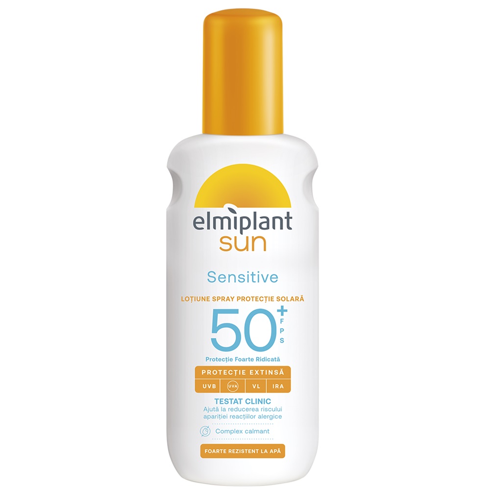 Lotiune spray cu protectie solara SPF 50+ Sensitive, 200 ml, Elmiplant Sun