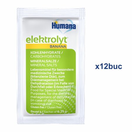 Electroliti cu aroma de banana Elektrolyt, 75 g, Humana 704289