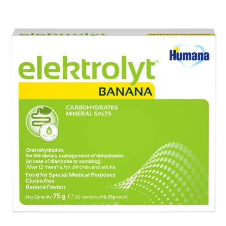 Electroliti cu aroma de banane Elektrolyt, 75 g, Humana