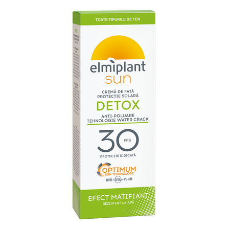 Crema pentru protectie solara cu SPF 30 Optimum Sun Detox, 50 ml, Elmiplant Sun